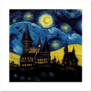 Starry Night Wizarding School Van Gogh Posters and Art